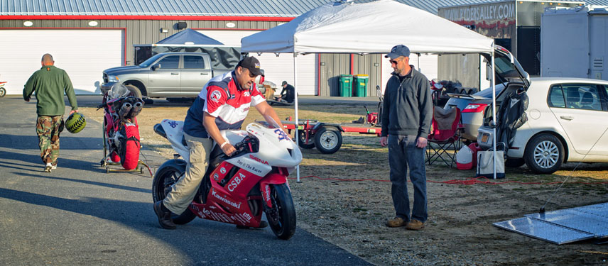 John on his track bike