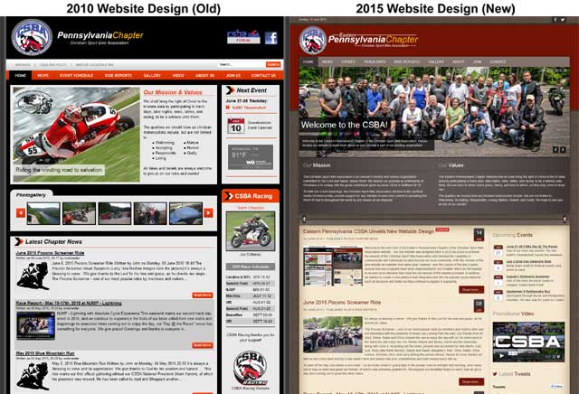 PACSBA Old website versus New Website